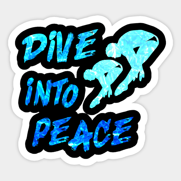 Dive into Peace Springboard Diving Watersport Diver Gift Sticker by Bezra